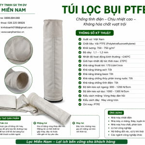 Túi Lọc Bụi PTFE Chống Tĩnh Điện Chịu Nhiệt Cao 270°C